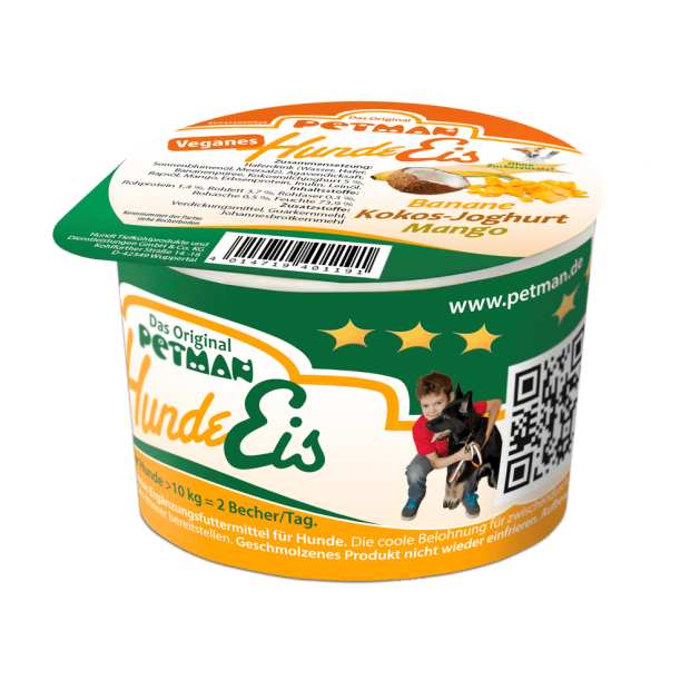 Petman Hundeeis - vegan - Banane Kokos Mango